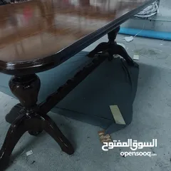  1 طاولة سفرة وتربيزة خشب زان صافي