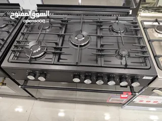  3 عرض نااار على فرن كونتي اسود 90 سم فل سيفتي كامل مع مراوح
