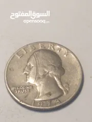  1 1973 A quarter of a US dollar.