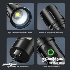 15 كشاف جبلي اصلي حديد محمول ليد ليزر ابيض مصباح معدني مع زوم 500 م ضد الماء واضاءه جانبيه مقاوم المطر