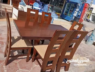  2 طاولة سفرة مع 6 كراسي خشب زان صلد بحال ممتاز جدا