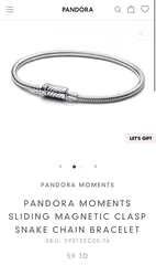  1 اسوارة pandora اصلية مع الكرتونة