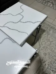  9 طاولة - طاولات وسط  دهان حراري وحديد ثقيل 4 قطع