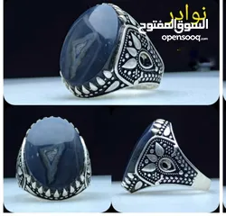  7 خواتم فضة واحجار كريمة