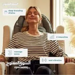  8 Total Recline Shiatsu Massage Cushion كرسي مساج متعدد الوضعيات، صناعة أمريكية.