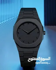  3 ساعة رجالية وشبابية فخمة سوداء بالكامل مع لمعان بالأرقام العربية