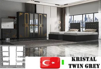  1 TWIN BEDROOM SET  MADE BY TURKEY  BED SIZE 120X200 WITH MATTRESS