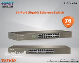  1 Tenda TEG1024G محول جيجابت إيثرنت مزود بـ 24 منفذًا