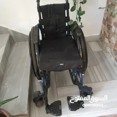  1 كرسي متحرك اطفال شبه جديد حديد والمنيوم ثقيل قياس ستاندر مع كامل عدته 60 شامل التوصيل عمان والزرقاء