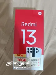  4 جهاز جديد Redmi 13 رام 16 جيجا 128 مكفول متوفر توصيل والوان