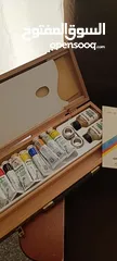  2 rowney oil pain colours set with wooden box