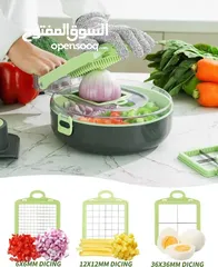  12 قطاعة الخضروات اليدوية 9 في 1 تحتوي على مجموعة من الشفرات لتقطيع الخضروات