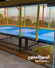  7 خدمة تفصيل ارضية ترامبولين  وتركيب بايب مواسير فوم سيفتي لعمدان الحديد لمناطق الالعاب و شبك بلاستيك