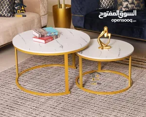  2 طقم طاولات وسط بتصميم فاخر وعصري مع ألوان انيقة