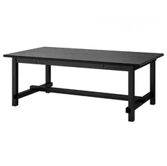  6 NORDVIKEN / NORDVIKEN Table and 4 chairs, Black/Black, 210/289x105 cm
