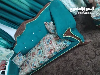  5 كنب غرفة ضيوف خشب زان استعمل عرسان مع البرادي والطاولات