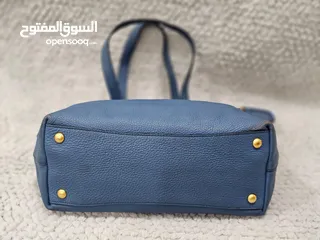  5 Prada Shoulder Bag in Blue Vitello Daino Leather and Gold hardware