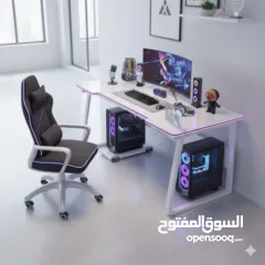  4 طاولة جيمينغ / مكتب كمبيوتر – تريند السيت أب العصري  إذا بدك مكتب يجمع بين الشكل الفخم والع