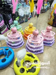  2 لعبة القطة متعددة الطوابق مع الطابات والريشة:  استمتع بوقت لعب لا يُنسى مع قطتك