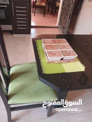  6 كراسي مطبخ خشب وقماش تنجيد ممتازة مستعمل عدد6
