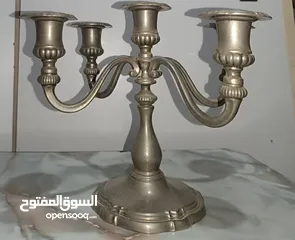  1 شمعدان فضة كلاسيكي خماسي – تصميم أنتيكا أنيق