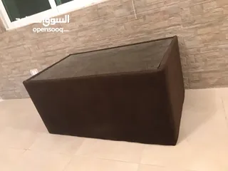  2 طاولة خشب منجدة مع وجه زجاج