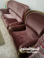  3 طقم كنب ثقيل خشب زان بالكامل