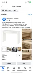  1 تسريحة لغرفة النوم مع درج واحد - نوع ايكيا مالم  لون ابيضIKEA-Malm dressing table بحالة ممتازة للبيع