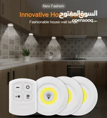  6 طقم سبوت ت اضاءه LED  ثلاثي مع ريموت