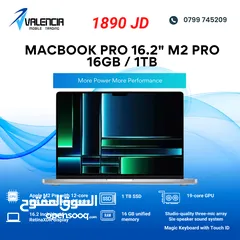  1 MacBook Pro 16.2" M2pro 16GB / 1TB ماك بوك برو M2 2023