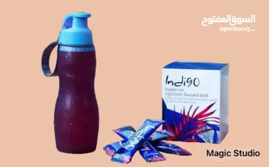  25 مشروب طاقة Indigo جديد  طبيعي 100 %  مشروب طاقة أنديغو الأصلي بوكس كامل 30 كيس بسعر منافس