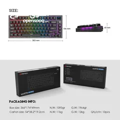  2 FANTECH MAXFIT81 MK910ABS FROST MODULAR BLUETOOTH, WIRELESS RGB MECHANICAL KEYBOARD – WHITE
