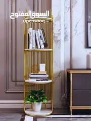  3 رف ملكي بخشب مطلي رخامي لمسة فخمة ملوكية لبيتك  تصميم فاخر من خشب مطلي رخامي ابيض  هيكل حديد ذهبي