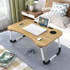  1 طاولة استخدام لابتوب و ايباد تابلت او موبايل او دراسه و رسم  او تناول الطعام بالسرير قواعد معدنيه