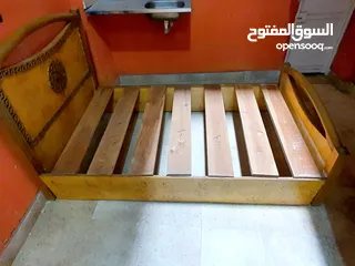  1 2 سرير خشب زان تقيل محمل بالدهان مع الواح خشب زان 100*120