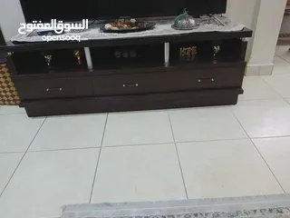  9 طاولة وسط  وطاولة تلفزيون خشب صولد متين لغرفة الجلوس