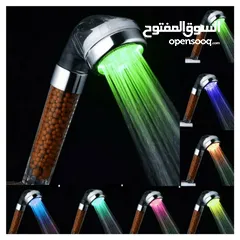  5 الدوش العجيب المضئ + تقويه ضغط الماء LED shower بدون كهرباء او بطاريات دش حمام