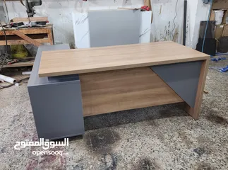  15 مكتب مدير 180سم مع طاولة وسط هدية توصيل مجاني داخل عمان متوفر عدة الوان حسب الطلب