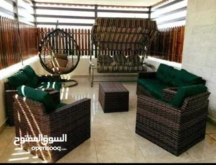  5 أطقم رتان و يتوفر التوصيل لباب البيت وطاولة الوسط هدية  طقم خماسي