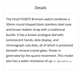  5 Brand new FOSSIL FS5875 Bronson watch