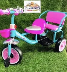  1 عرض خاص على الدراجة المقعدين الثلاثية للاطفال مع كراسي اسفنجية مريحة وعدة اكسسوارات بسعر مميز