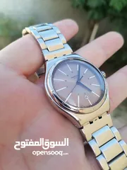  3 #SWATCH  سواتش سويسري اصلي لومينوس شباك للتاريخ  حجم 41 بحالة ممتازه  40 دينار
