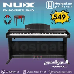  1 بيانو ديجتال NUX WK-400 Digital Piano مع كرسي وهيدفون