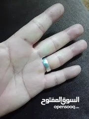 7 خاتم فضه صب 925 حجر عقيق جزع دخاني شفاف احمر