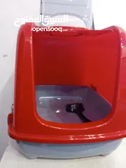  6 لتر بوكس حجم كبير للبيع مع صحن اكل مزدوج مع علبة شامبو قطط 500 ml