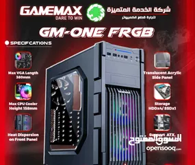  1 كيس جيمنغ  من جيماكس مضيئ رجب تصميم للحرارة GAMEMAX  GM-ONE RGB BK Case Gaming