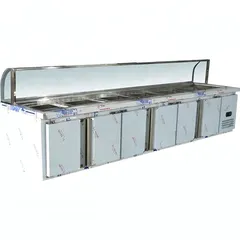  9 Bain Marie with more containers Fast food warmer stainless Steel for Restaurant Hotel Cafeteria