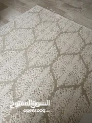 2 سجادة صناعة تركية حفر لون بيج