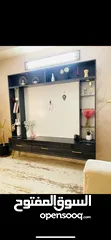  1 بوفية زان انظيف خشب مع رفوف زجاجية لون فيراني