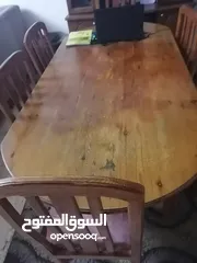  4 طاوله سفره للبيع خشب زان ثقيله ست كراسي